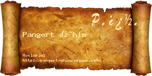 Pangert Áhim névjegykártya